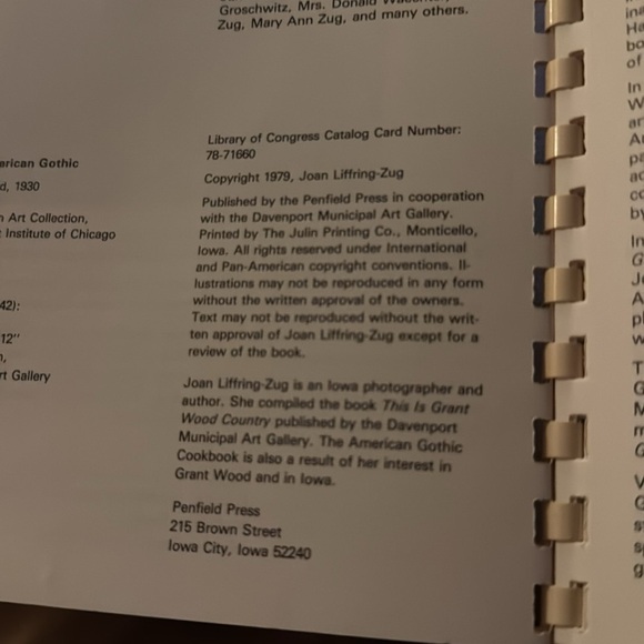 The American Gothic Cookbook Spiral bound GUC Rare 1979 - Picture 4 of 7